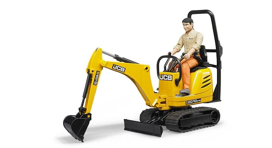 Mini Excavadora De Juguete + Trabajador JCB- Escala 1:16 BRUDER 62002 - Imagen 1