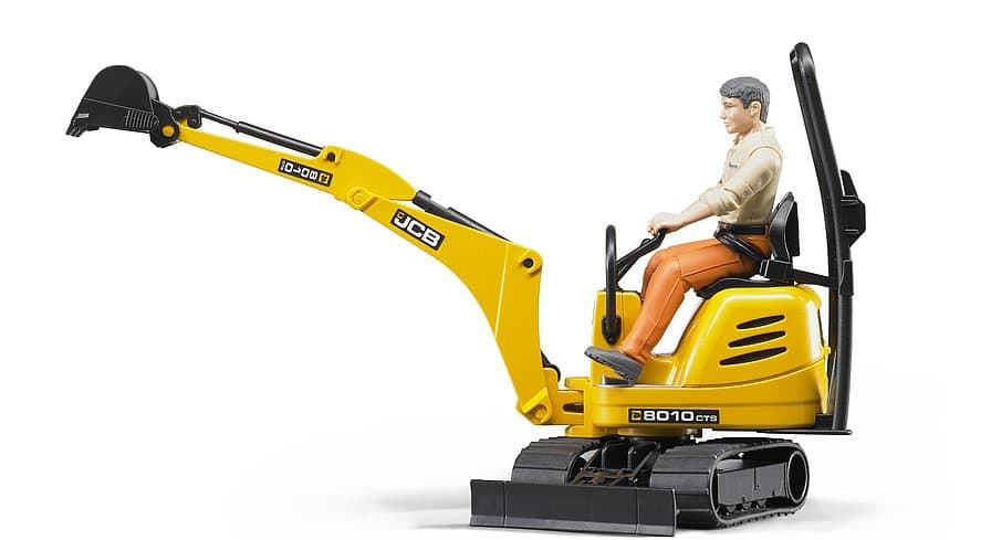 Mini Excavadora De Juguete + Trabajador JCB- Escala 1:16 BRUDER 62002 - Imagen 2