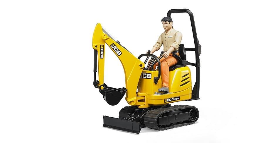 Mini Excavadora De Juguete + Trabajador JCB- Escala 1:16 BRUDER 62002 - Imagen 3