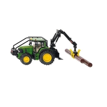 Miniatura Tractor Forestal JOHN DEERE 7530 Con Brazo RITTER Y 4 Troncos - Imagen 1