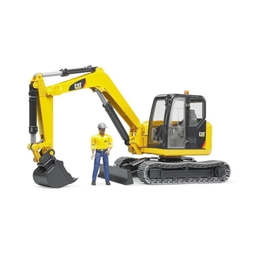 Miniexcavadora De Juguete CAT Con Obrero.- Escala 1:16 BRUDER 02466 - Imagen 2