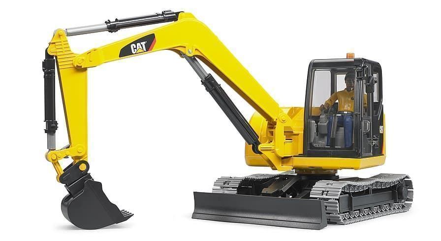 Miniexcavadora De Juguete CAT Con Obrero.- Escala 1:16 BRUDER 02466 - Imagen 5