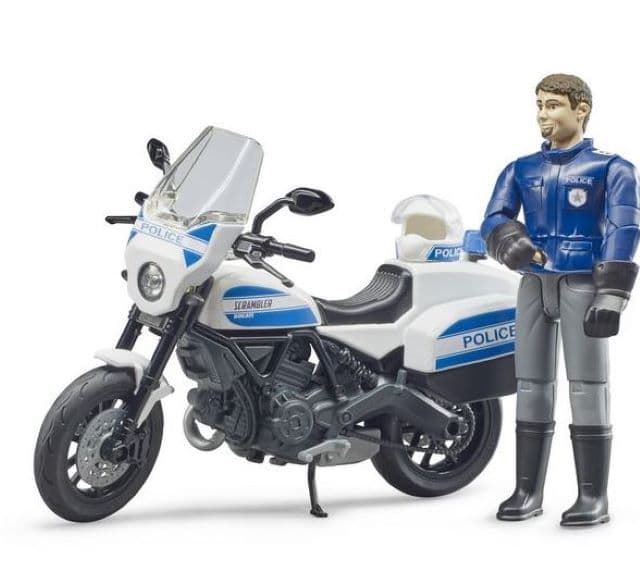 Moto De Policia Scrambler Ducati BRUDER 1:16 62731 - Imagen 1