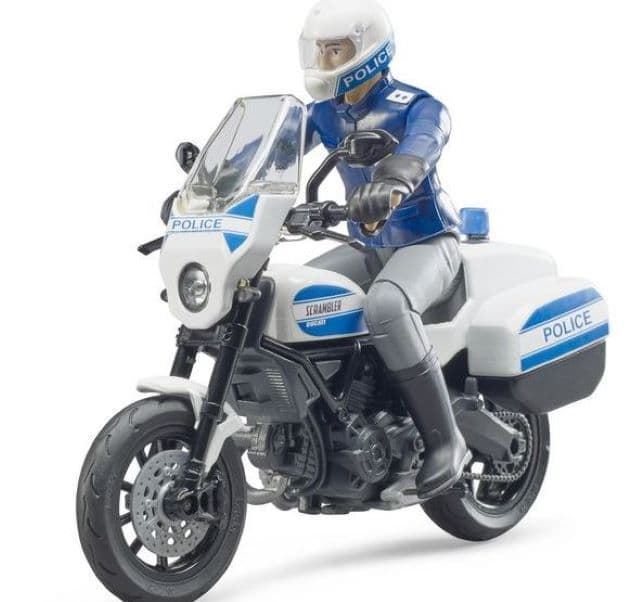 Moto De Policia Scrambler Ducati BRUDER 1:16 62731 - Imagen 2
