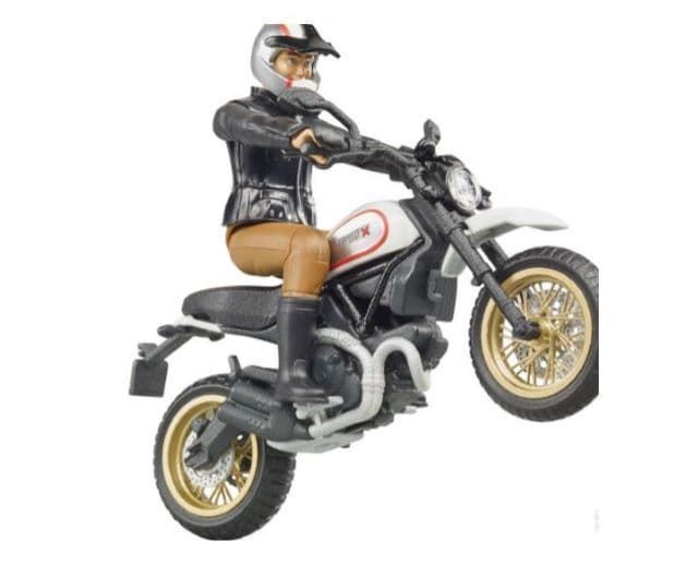 Moto DUCATI DESERT SLED + Conductor De Juguete Escala 1:16 Bruder - Imagen 4