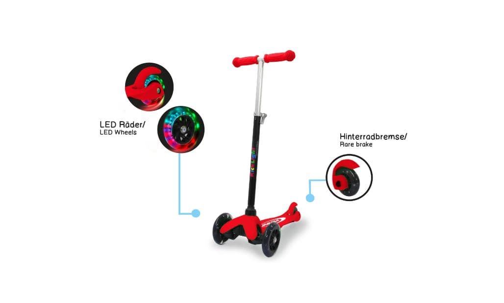 Patinete Scooter Rojo con luz JAMARA 461650 - Imagen 1