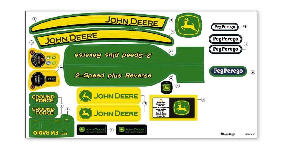 Pegatinas Para Tractor De Batería John Deere Ground Force - Imagen 1