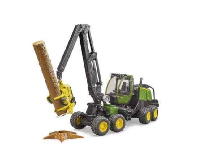 Procesadora John Deere 1270G De Juguete Con Un Tronco 02135 Bruder - Imagen 2