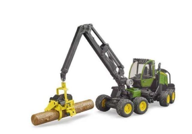 Procesadora John Deere 1270G De Juguete Con Un Tronco 02135 Bruder - Imagen 3