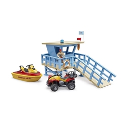 Puesto de socorro bworld con quad y moto de agua de juguete Bruder 62780 - Imagen 1