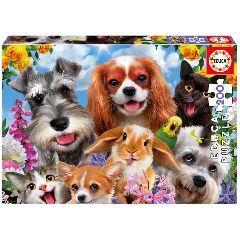 Puzzle 200 selfie de mascotas EDUCA 19293 - Imagen 1