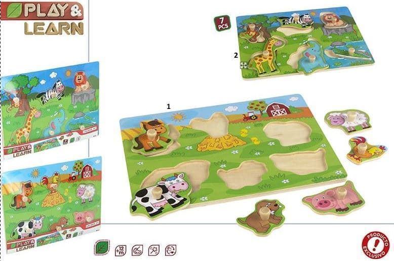 Puzzle de madera de animales - Imagen 1