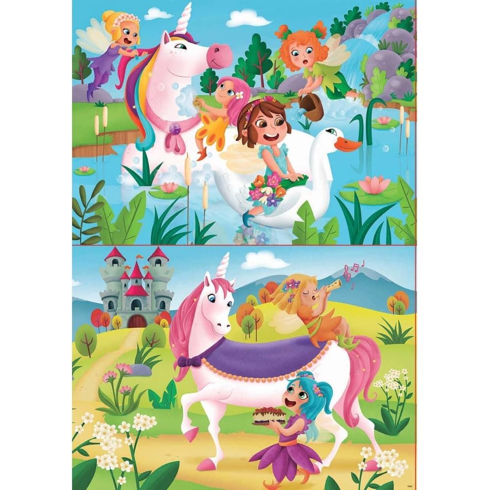 Puzzle infantil doble unicornios - hadas 20 piezas educa - Imagen 2