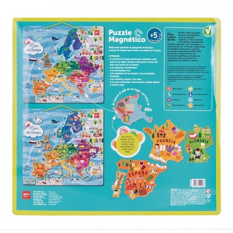 Puzzle magnético mapa de europa APLI 19246 - Imagen 2