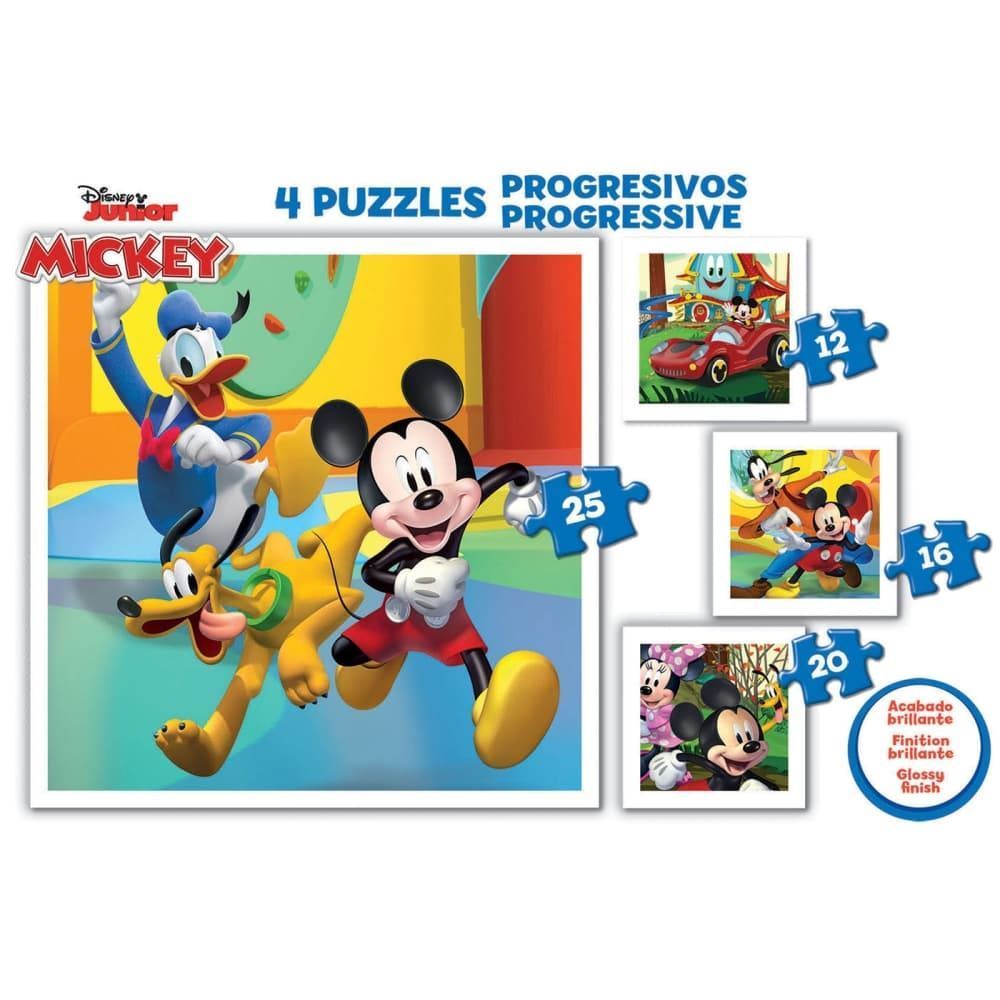 Puzzle progresivo 12-16-20-25 piezas mickey educa - Imagen 2