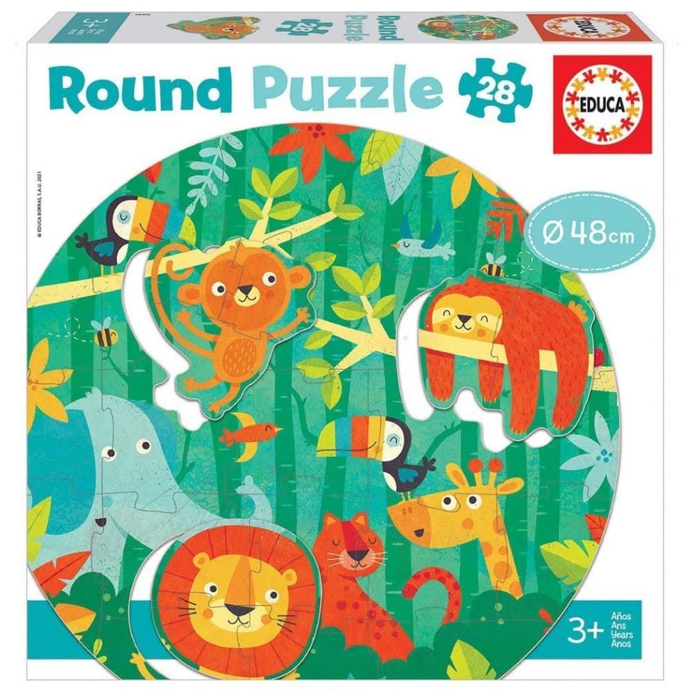 Puzzle redondo animales Selva 28 piezas educa - Imagen 1