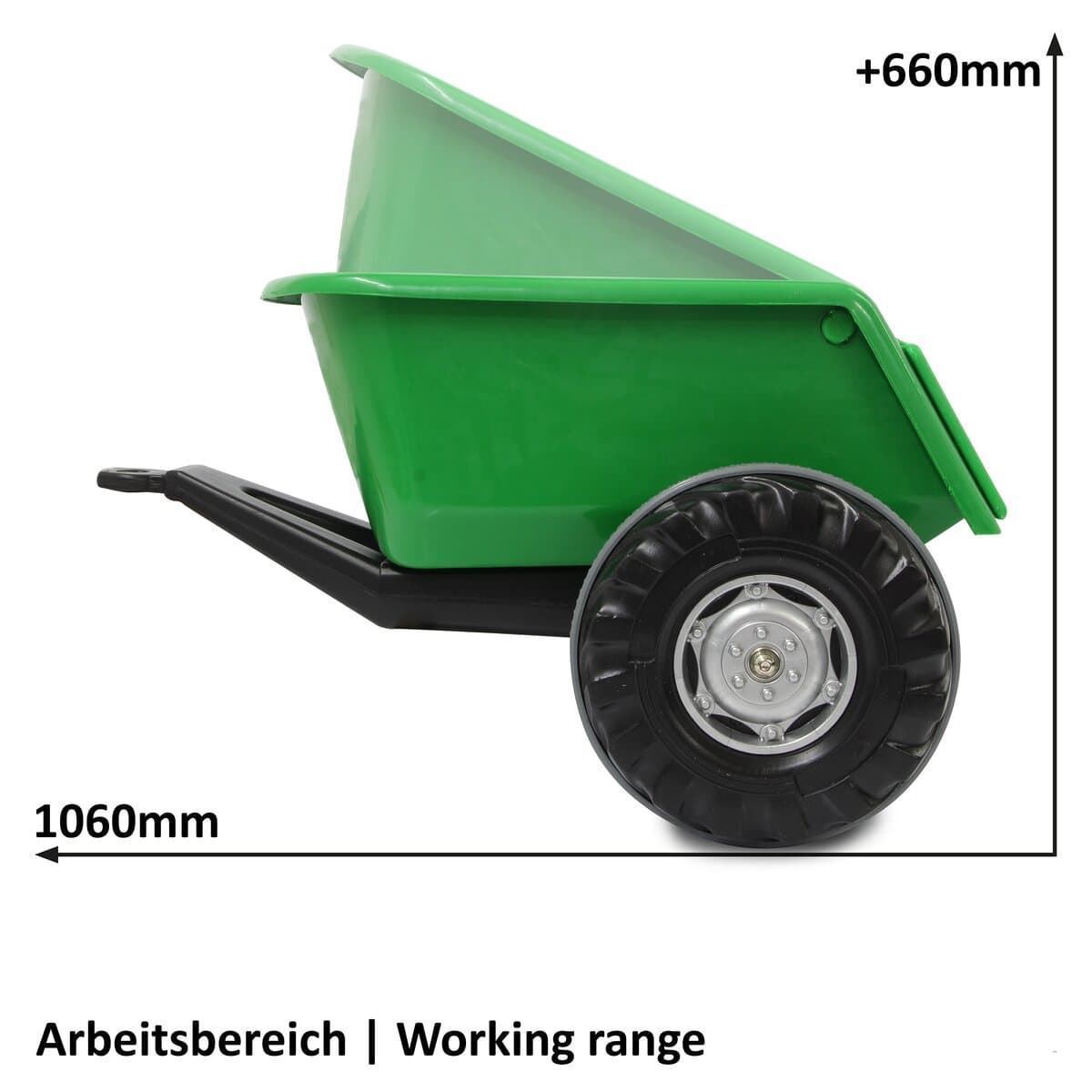 Remolque basculante para tractor de batería verde Jamara 460350 - Imagen 6