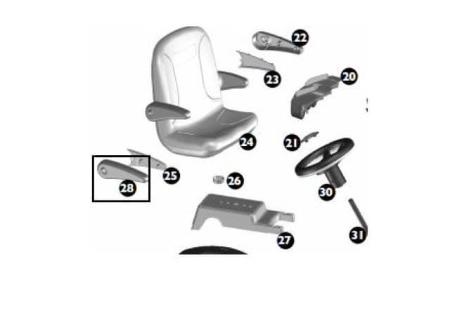 Reposabrazos derecho para tractor de batería peg perego - Imagen 1