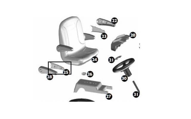 Reposabrazos interior derecho para tractores de batería peg perego - Imagen 1