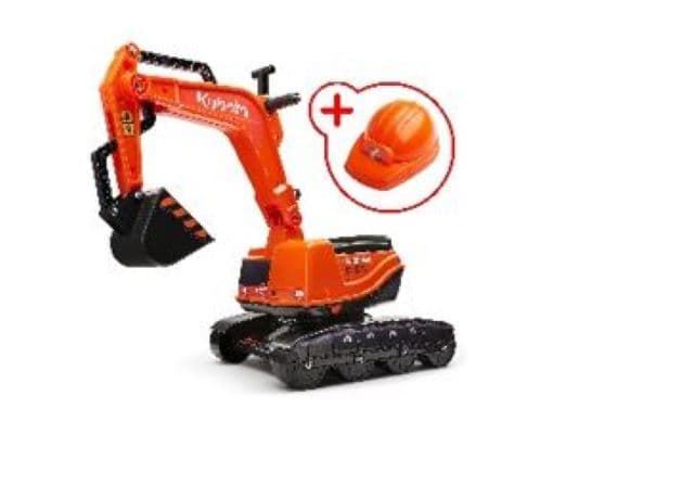 Retroexcavadora De Juguete Giratoria KUBOTA Con Casco FALK 122 - Imagen 1