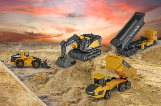 Set de 4 vehículos de construcción VOLVO de metal - Imagen 4