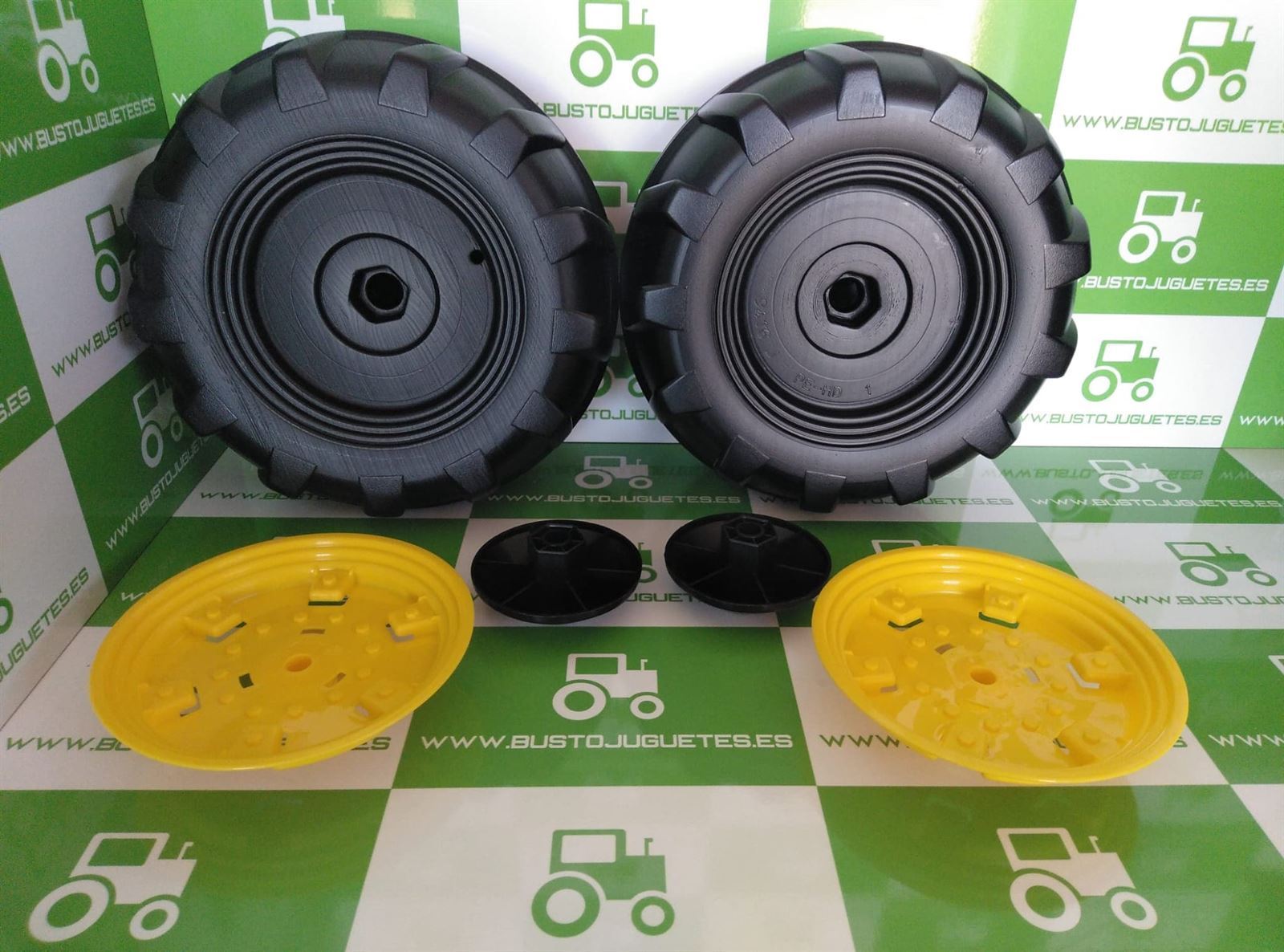 Set Ruedas Delanteras Para Tractor De Batería John Deere Ground Force PEG PEREGO - Imagen 1