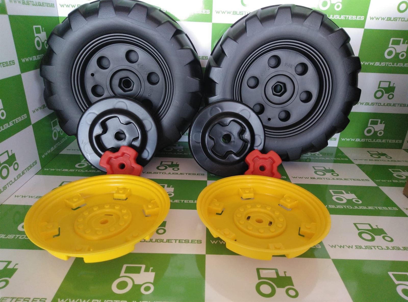 Set Ruedas Traseras Para Tractor De Batería John Deere Ground Force PEG PEREGO - Imagen 1