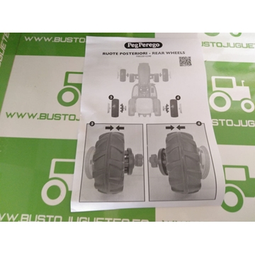 Set Ruedas Traseras Para Tractor De Batería John Deere Ground Force PEG PEREGO - Imagen 2