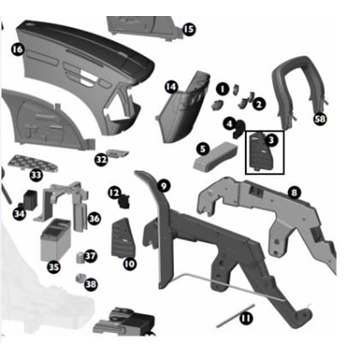 Soporte Izquierdo Pala Delantera Tractor De Batería Ground Loader Peg Perego - Imagen 1