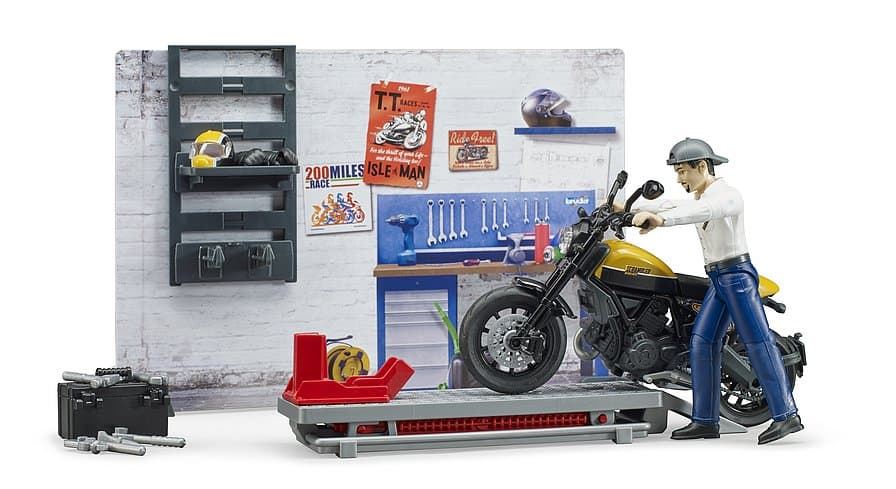 Taller mecánico para motos de juguete Bruder 62102 - Imagen 2
