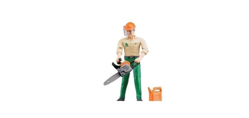 Trabajador Forestal De Juguete + Accesorios - Escala 1:16 BRUDER 60030 - Imagen 1