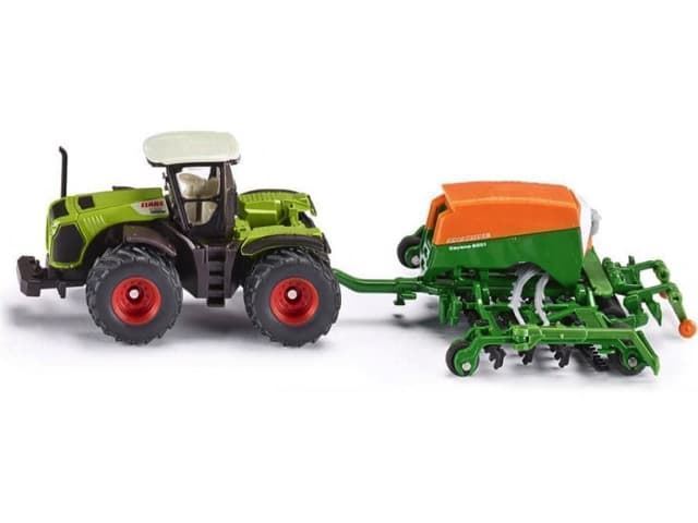 Tractor Claas Con Sembradora Amazone De Juguete Esc 1:87 De SIKU 1826 - Imagen 1