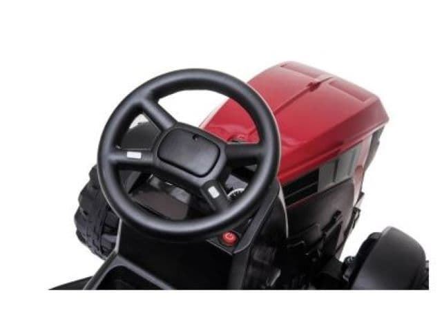 Tractor Con Remolque De Batería Rojo 12V Ruedas De Goma Y Mando Control Remoto - Imagen 4