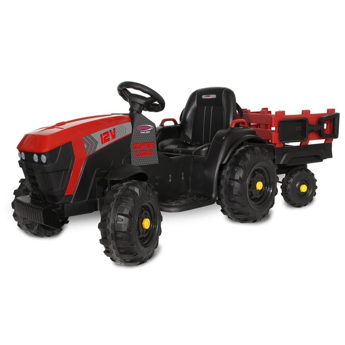 Tractor de batería 12v con remolque rojo jamara 460895 - Imagen 1