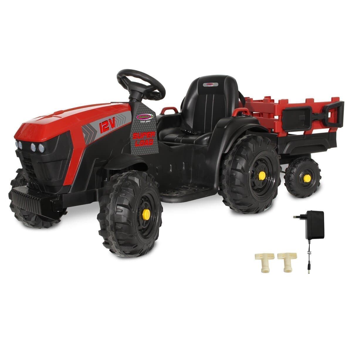 Tractor de batería 12v con remolque rojo jamara 460895 - Imagen 4