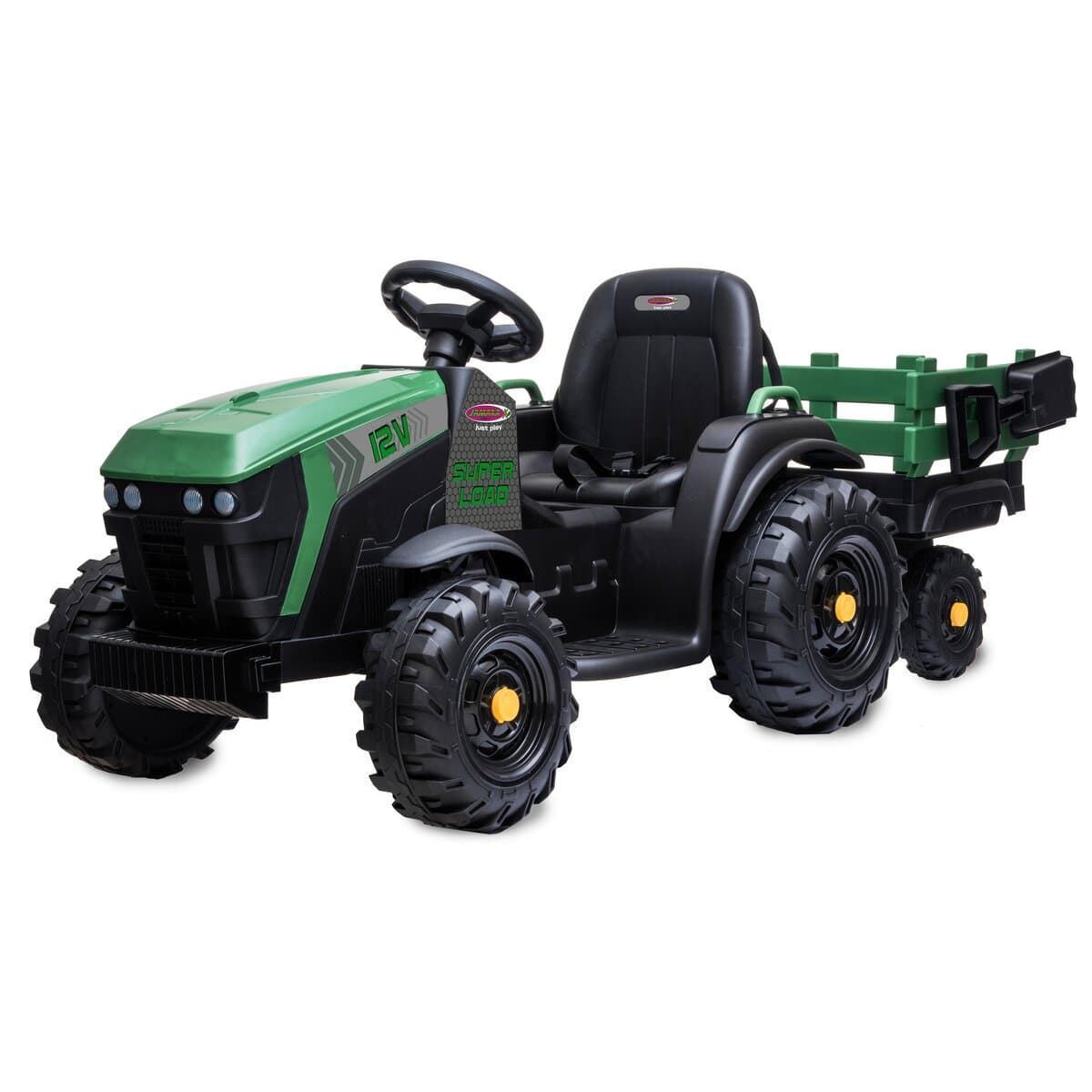 Tractor de batería 12v con remolque verde jamara 460896 - Imagen 1