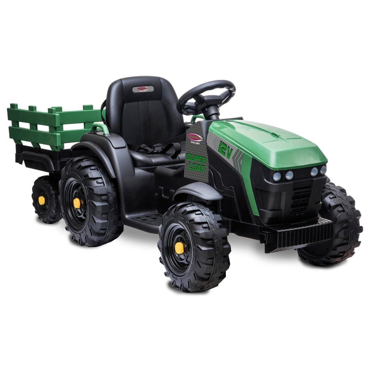 Tractor de batería 12v con remolque verde jamara 460896 - Imagen 2