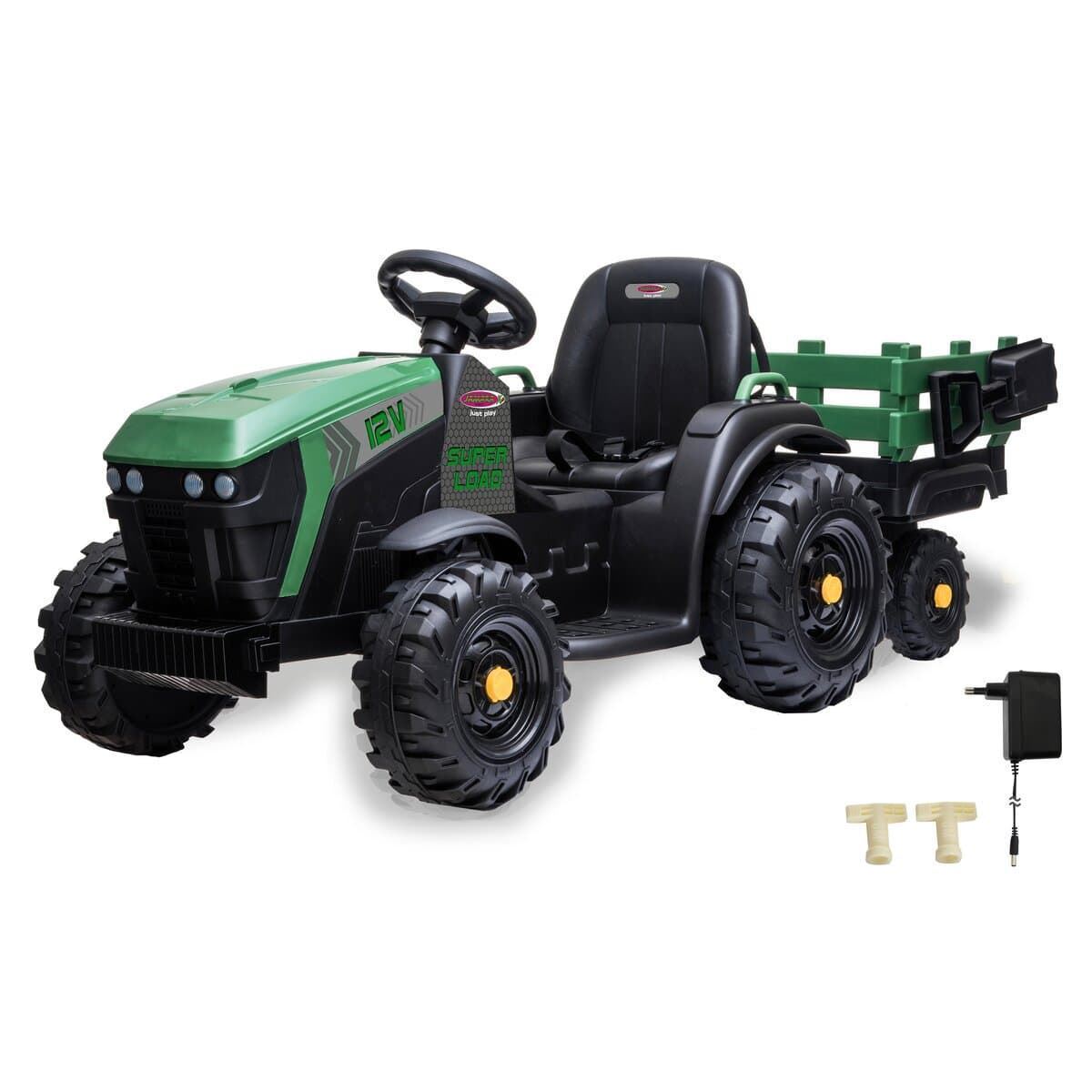 Tractor de batería 12v con remolque verde jamara 460896 - Imagen 4