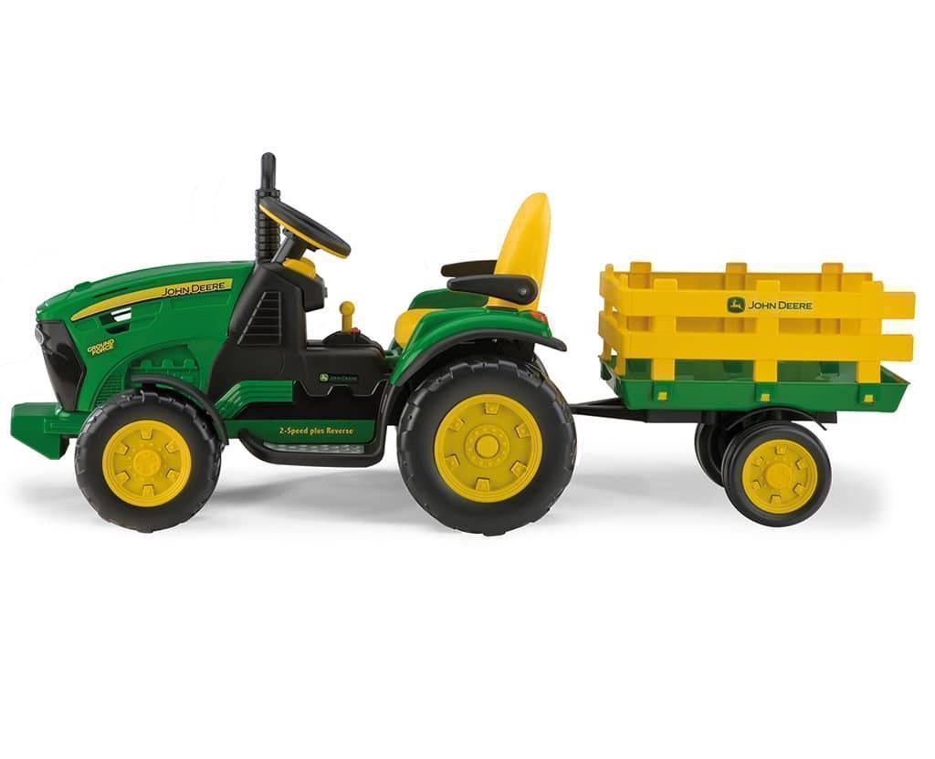 Tractor De Batería 12V Para Niños JOHN DEERE GROUND FORCE Con Remolque De Juguete PEG PEREGO OR0047 - Imagen 4