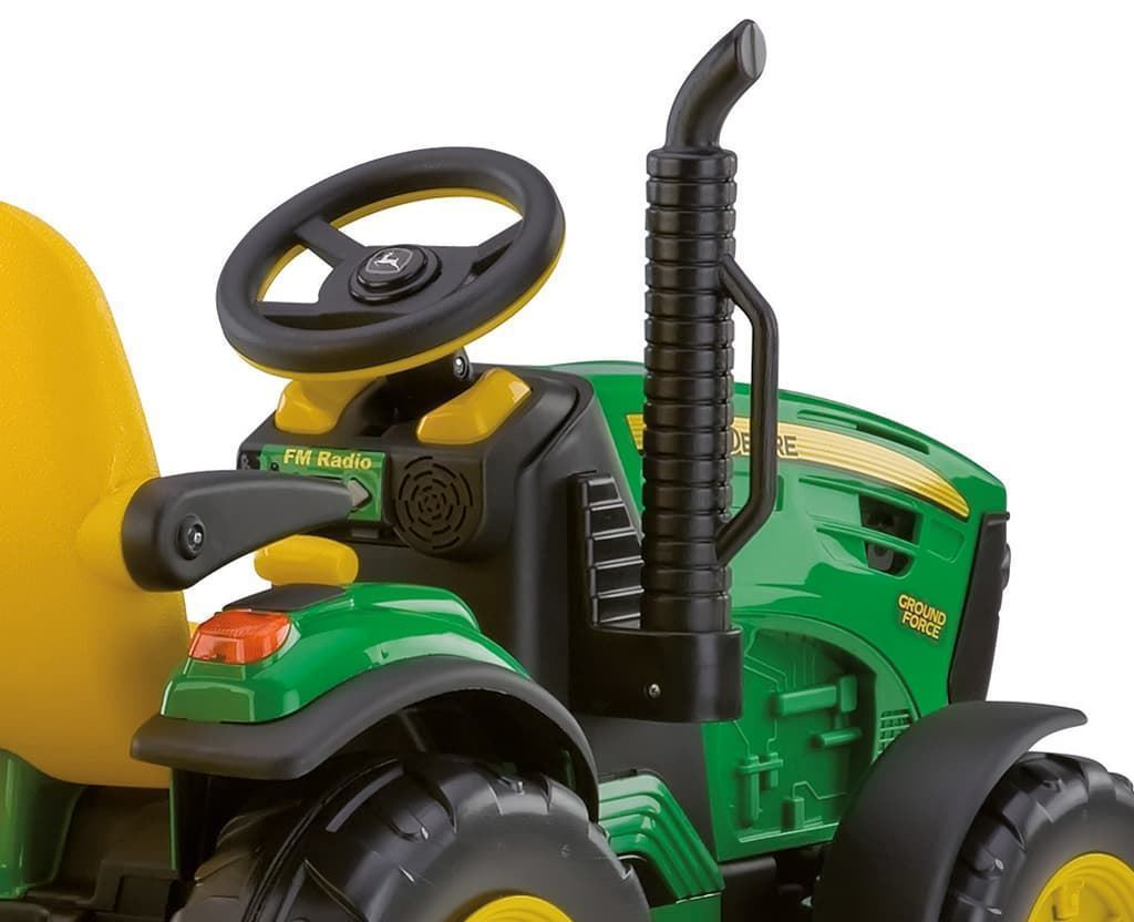 Tractor De Batería 12V Para Niños JOHN DEERE GROUND FORCE Con Remolque De Juguete PEG PEREGO OR0047 - Imagen 9