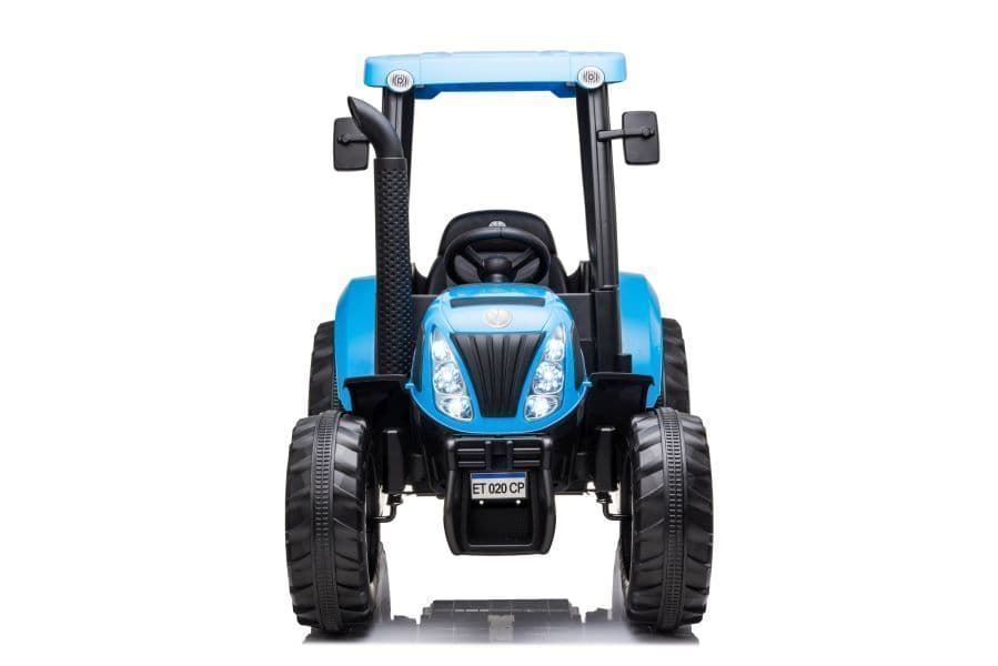 Tractor de batería 24V New Holland Azul ruedas de goma y mando - Imagen 2