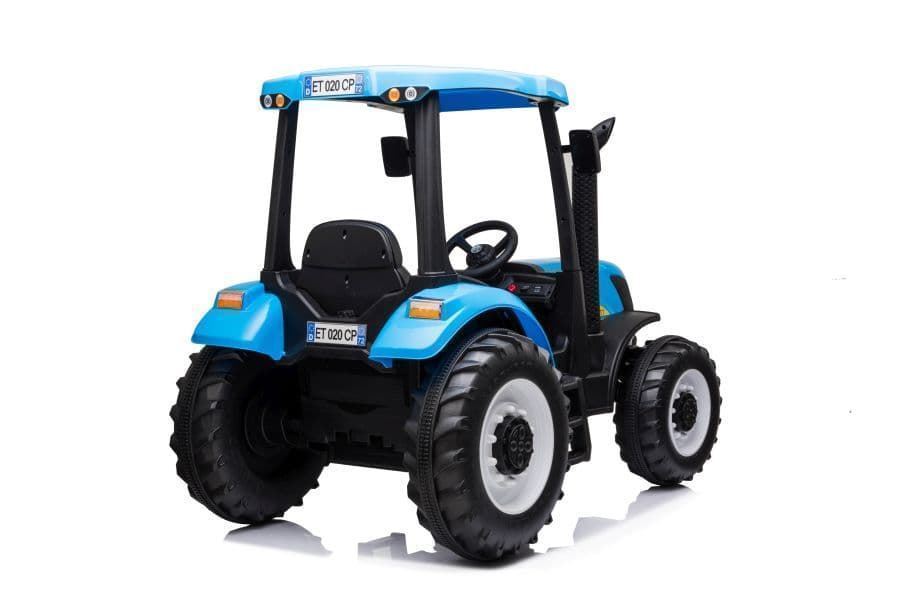 Tractor de batería 24V New Holland Azul ruedas de goma y mando - Imagen 5