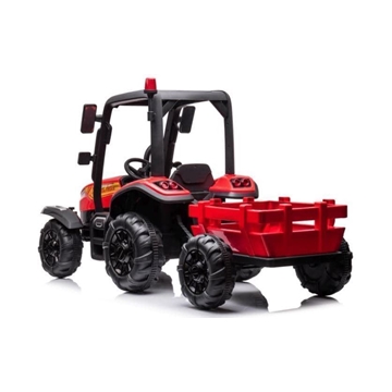 Tractor de bateria 24V rojo con remolque y mando a distancia - Imagen 2
