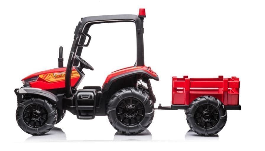 Tractor de bateria 24V rojo con remolque y mando a distancia - Imagen 3