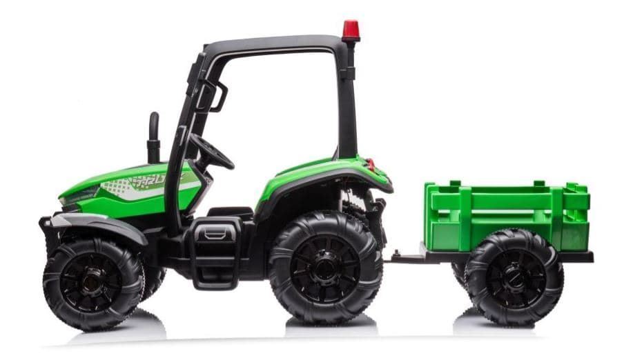 Tractor de batería 24V verde con remolque y mando a distancia - Imagen 3