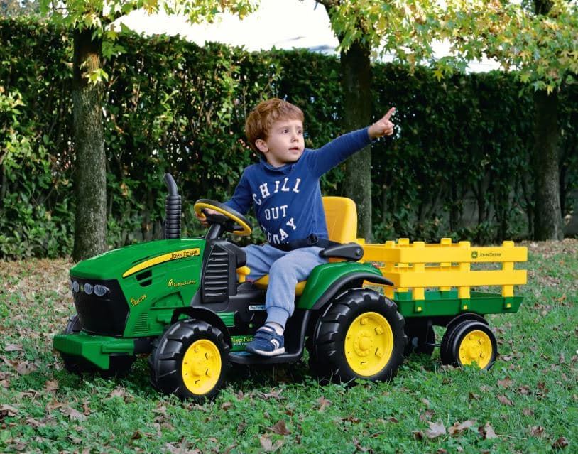 Tractor de batería John Deere RC con remolque Peg perego IGOR0117 - Imagen 3