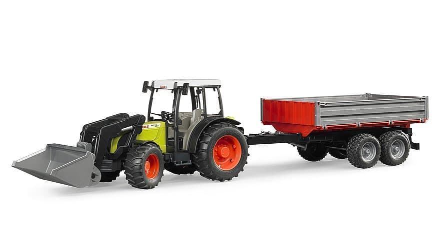 Tractor De Juguete CLAAS NECTIS 267F Con Pala Y Remolque-Escala 1:16 BRUDER 02112 - Imagen 1