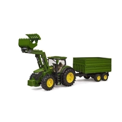 Tractor de juguete John Deere 7R 350 con pala delantera y remolque 03155 - Imagen 2
