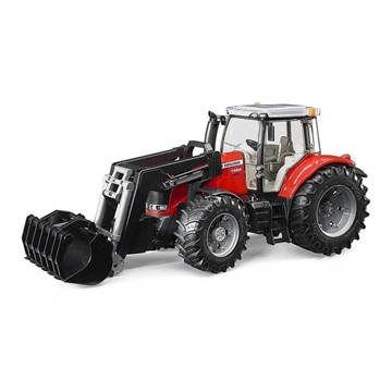 Tractor De Juguete MASSEY FERGUSON 7624 Con Pala - Escala 1:16 BRUDER 03047 - Imagen 2