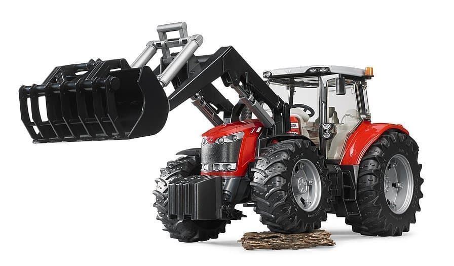 Tractor De Juguete MASSEY FERGUSON 7624 Con Pala - Escala 1:16 BRUDER 03047 - Imagen 3